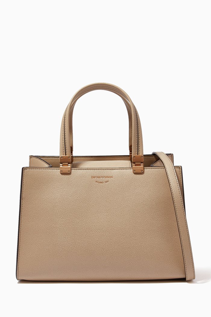 

Becky Small Tote Bag in Regenerated Leather, Neutral