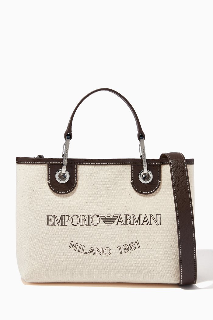 

My EA Small Tote Bag in Canvas, Neutral