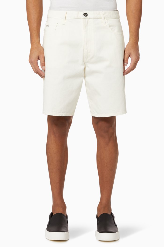 

Denim Bermuda Shorts, White