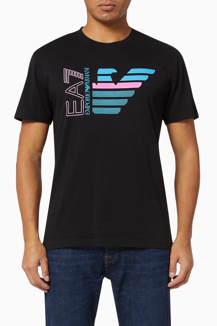 

EA7 Half Eagle Jersey T-Shirt, Black