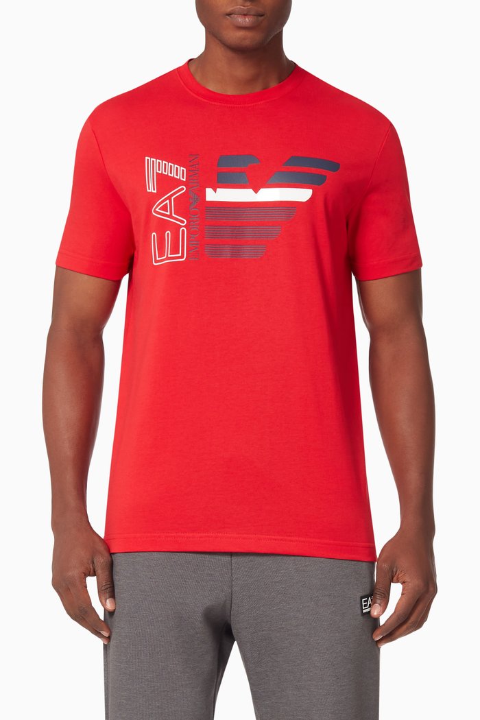 

EA7 Half Eagle Jersey T-Shirt, Red
