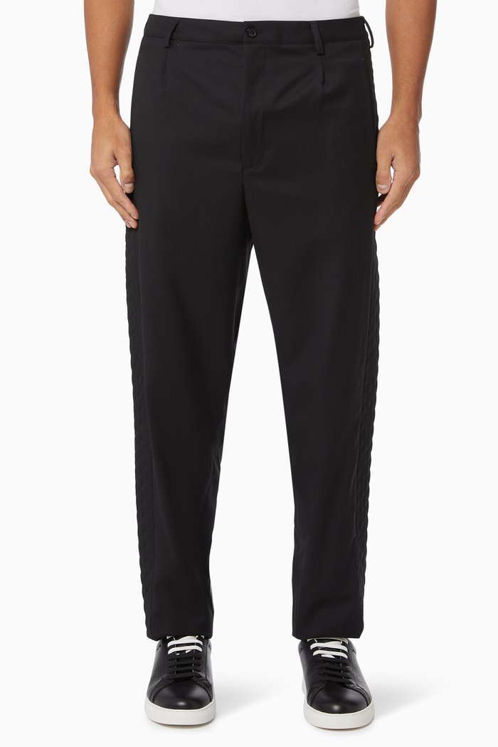 

Tapered Wool Pants, Black