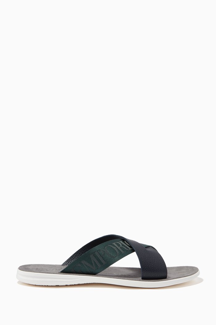 

EA Kriss Kross Sandals in Leather, Grey