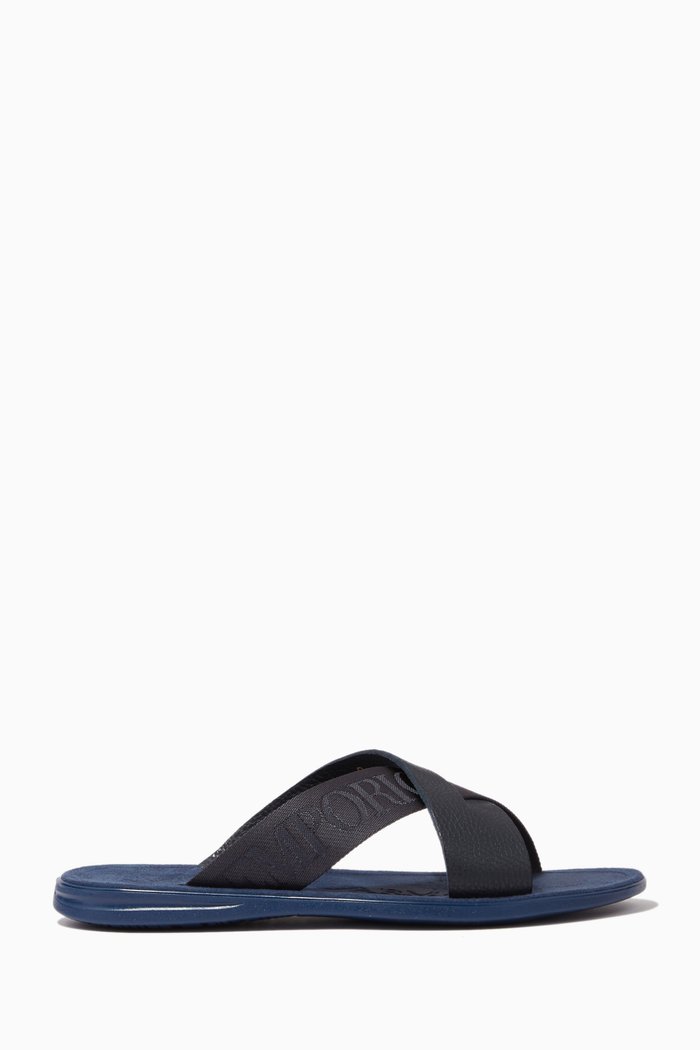 

EA Kriss Kross Sandals in Leather, Blue