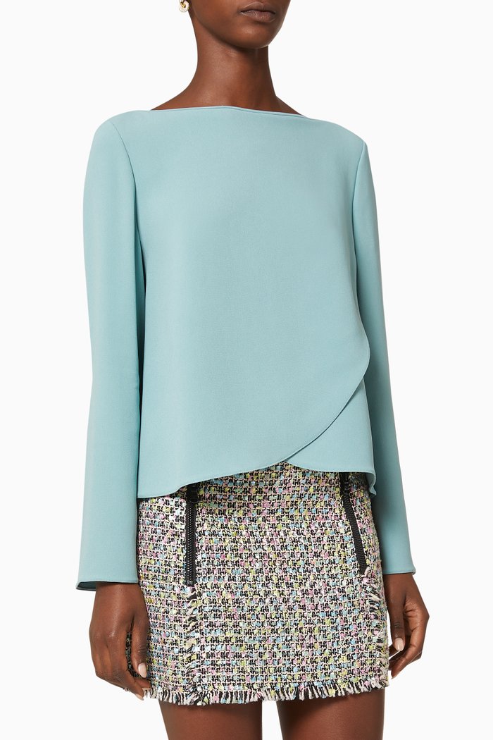 

Wrap Cady Crepe Top, Blue