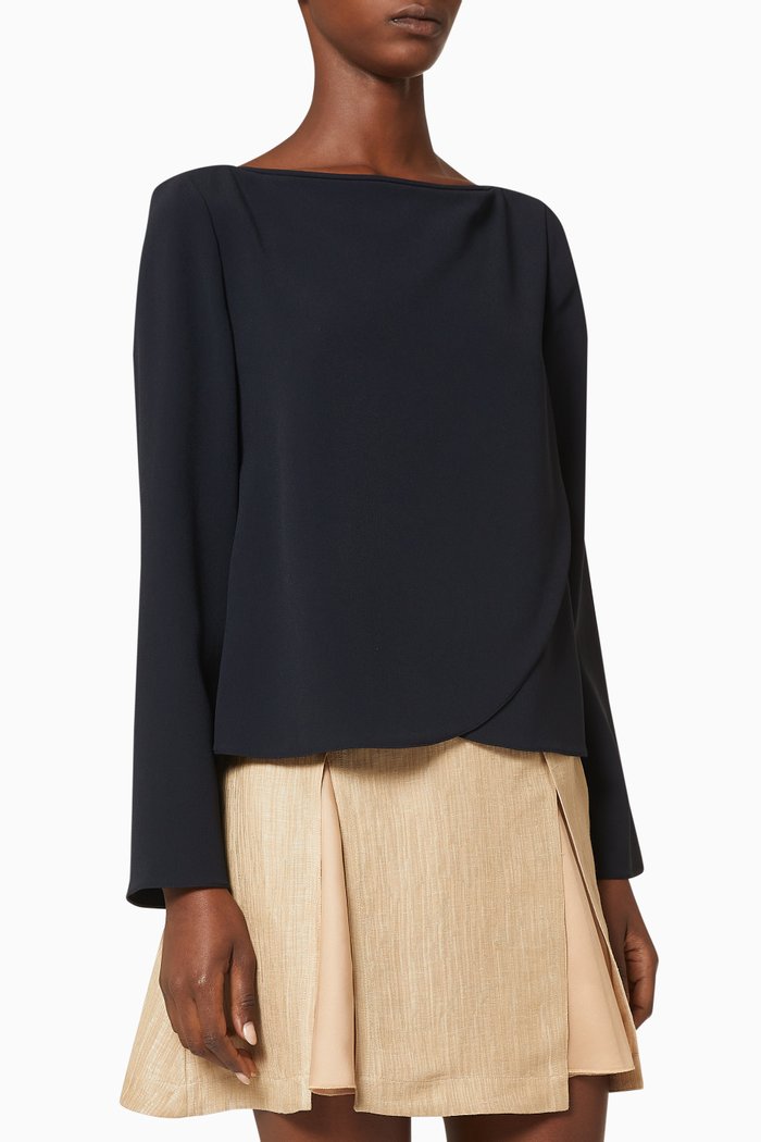 

Wrap Cady Crepe Top, Blue