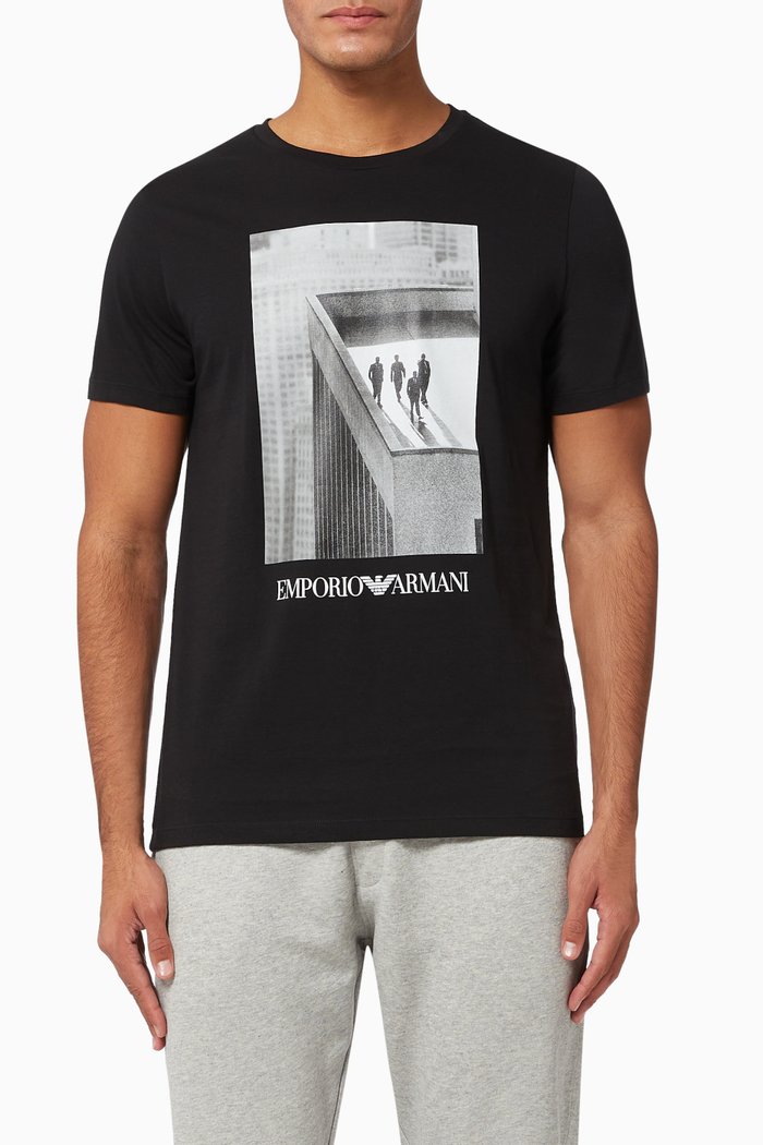 

EA Photographic Print Jersey T-Shirt, Black