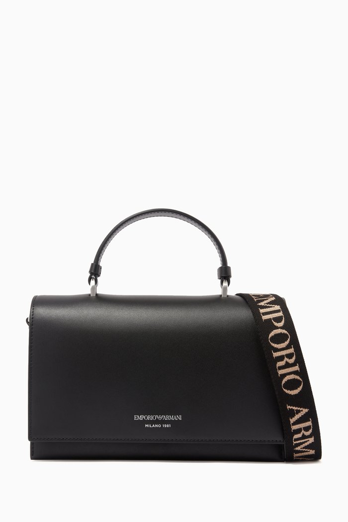 

Elle Large Crossbody Bag in Nappa Leather, Black