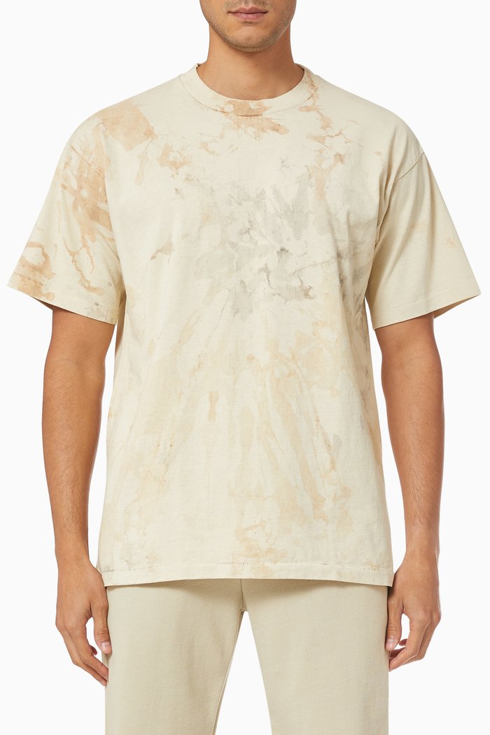 

University Tie-dye T-shirt in Recycled Cotton, Neutral