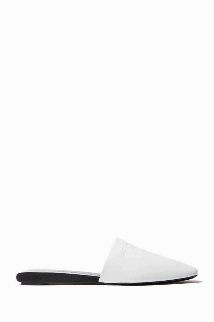

EA Milano Mule Flats in Leather, White