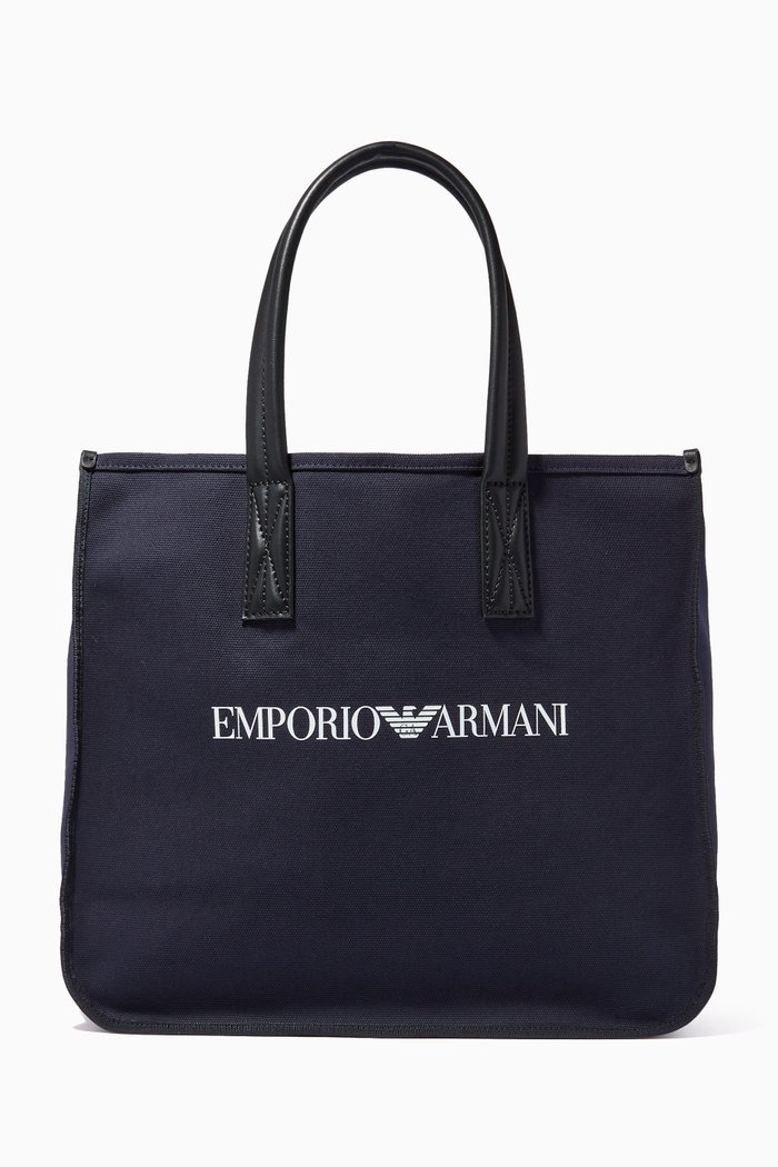 

EA Eagle Tote Bag in Canvas, Blue
