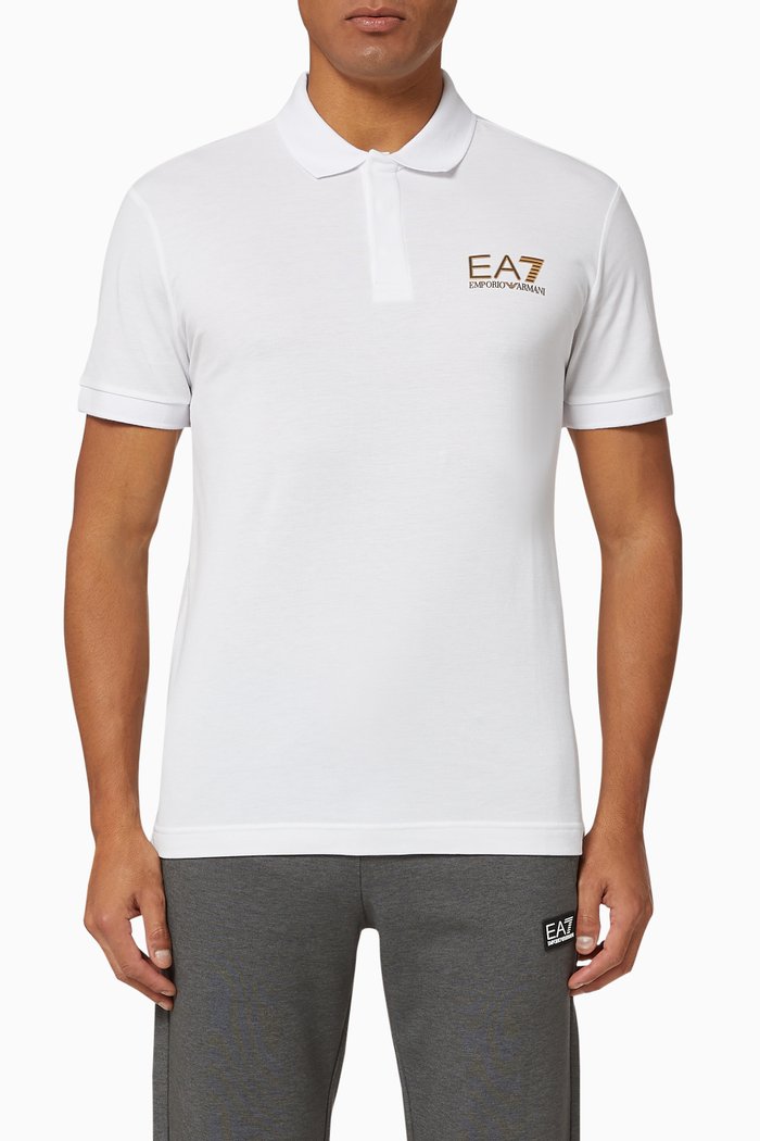 

EA7 Cotton Polo Shirt, White