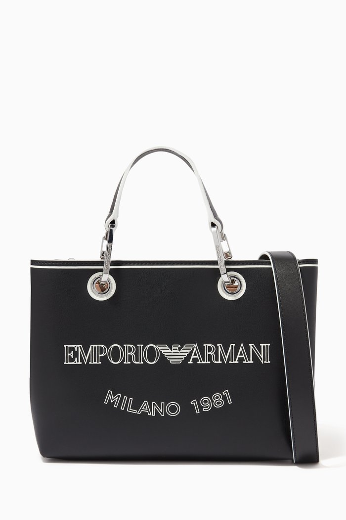 

MY EA Small Shopper Bag in Eco Leather, Black