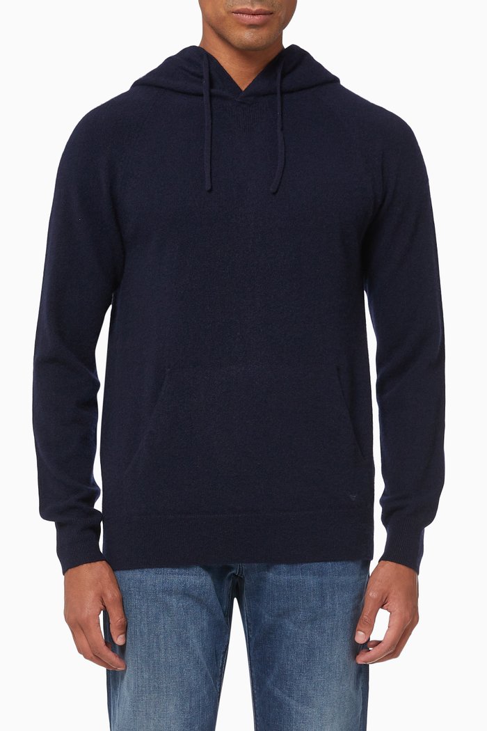 

Cashmere Hooded Sweatshirt, Blue