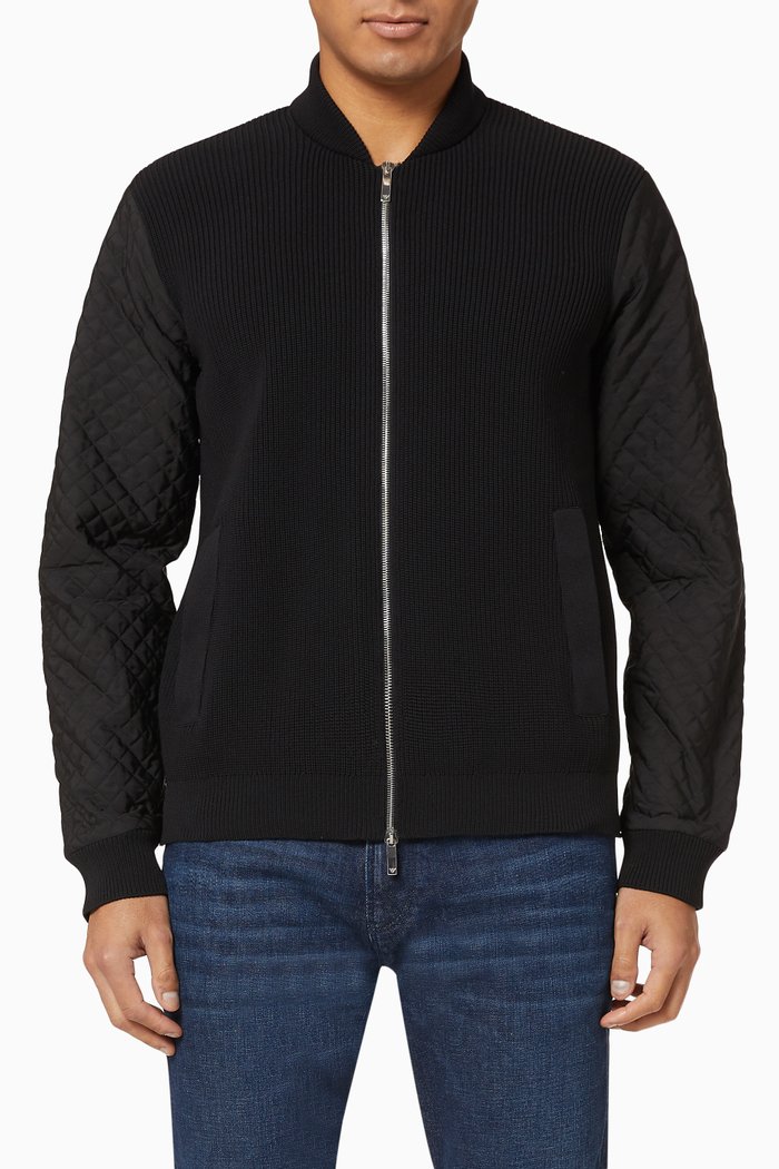 

Knit Bomber Jacket, Black