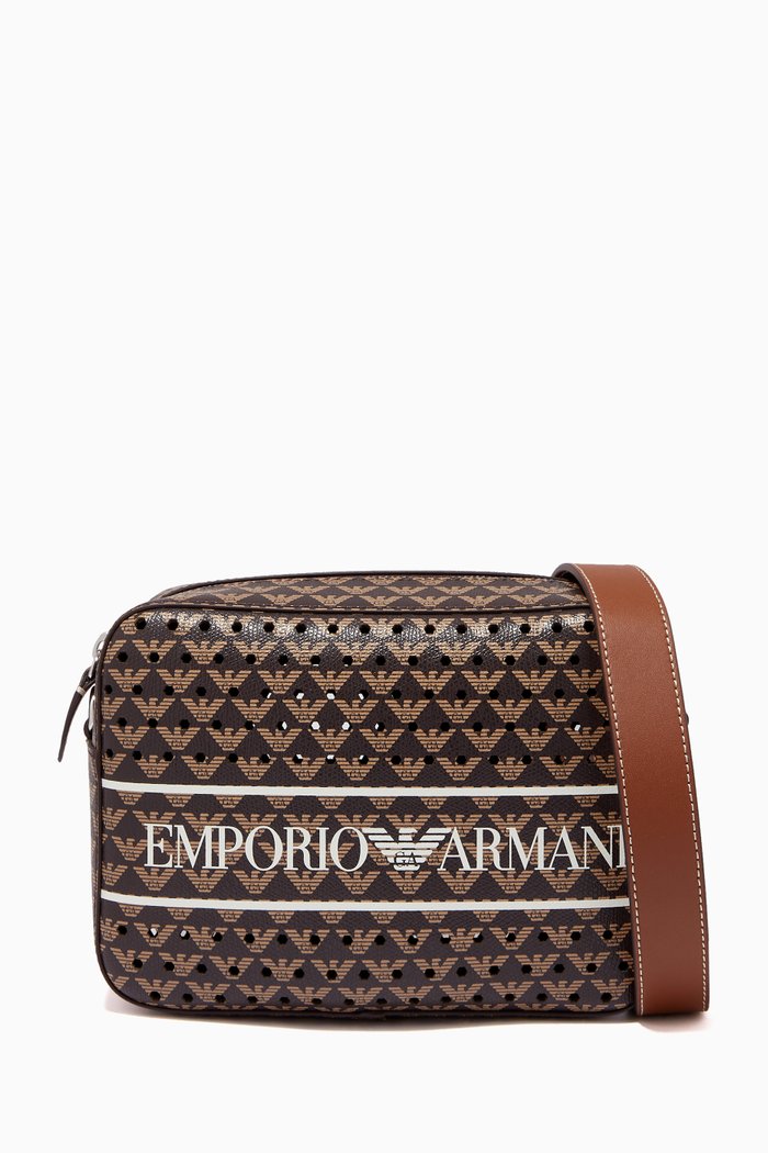 EA Eagle Crossbody Camera Case in Eco Leather, Brown