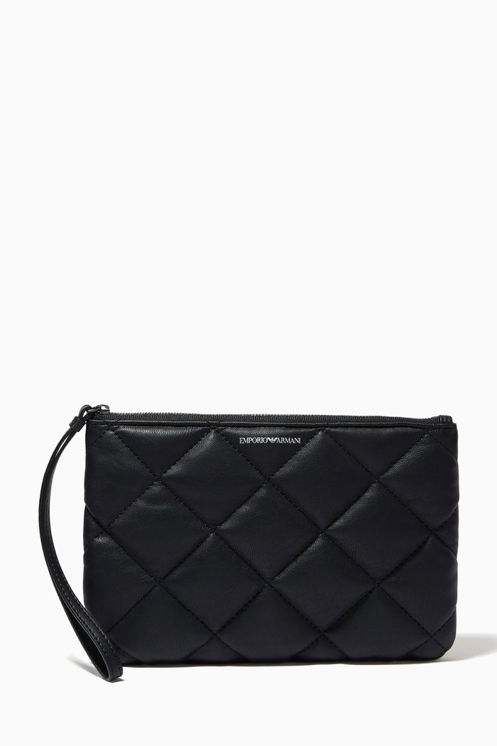 

EA Wristlet in Quilted Eco Leather, Black