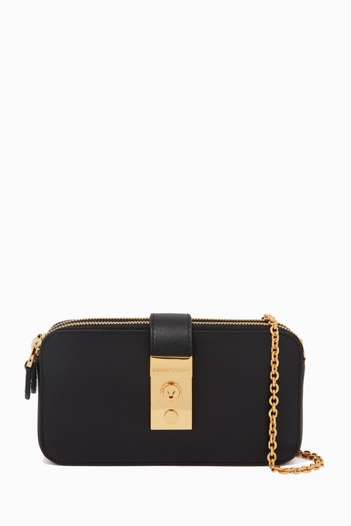 

Zip-Around Wallet in Leather, Black