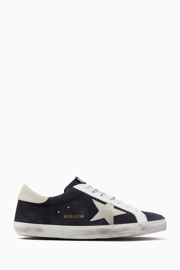 

Super-Star Sneakers with Leather Trim in Suede, Blue