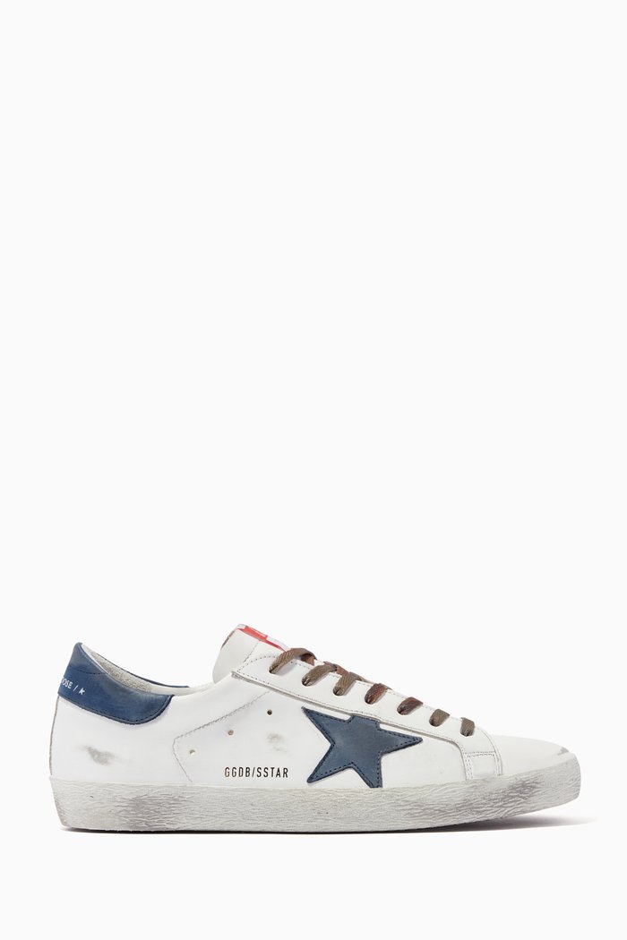 

Super-Star Sneakers with Nubuck Star in Leather, White