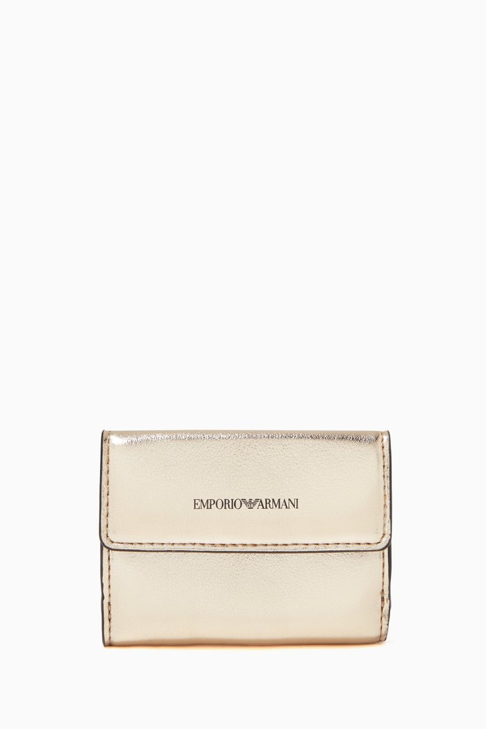 

EA Trifold Wallet in Eco Leather, Gold