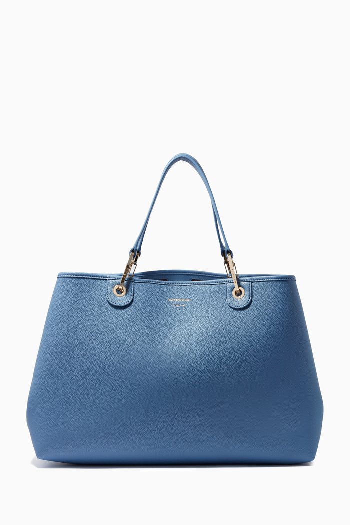 

My EA XL Tote Bag in Eco Leather, Blue