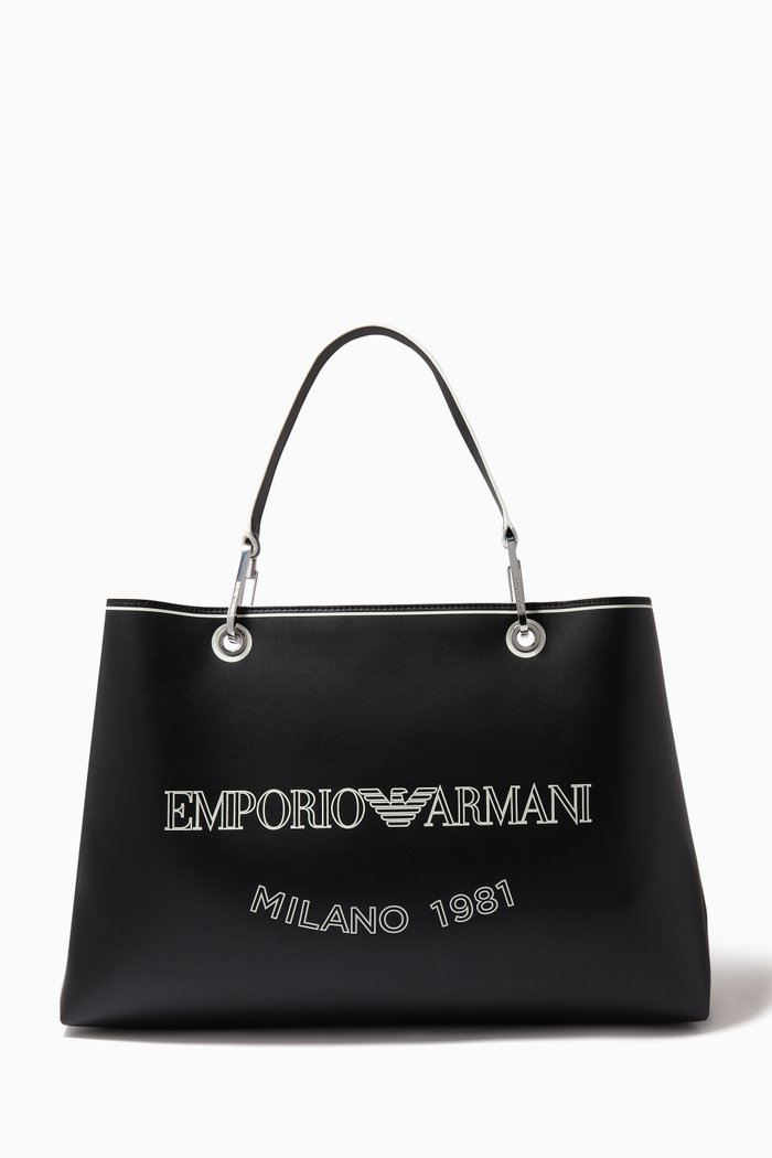 

MY EA XL Shopper Bag in Eco Leather, Black