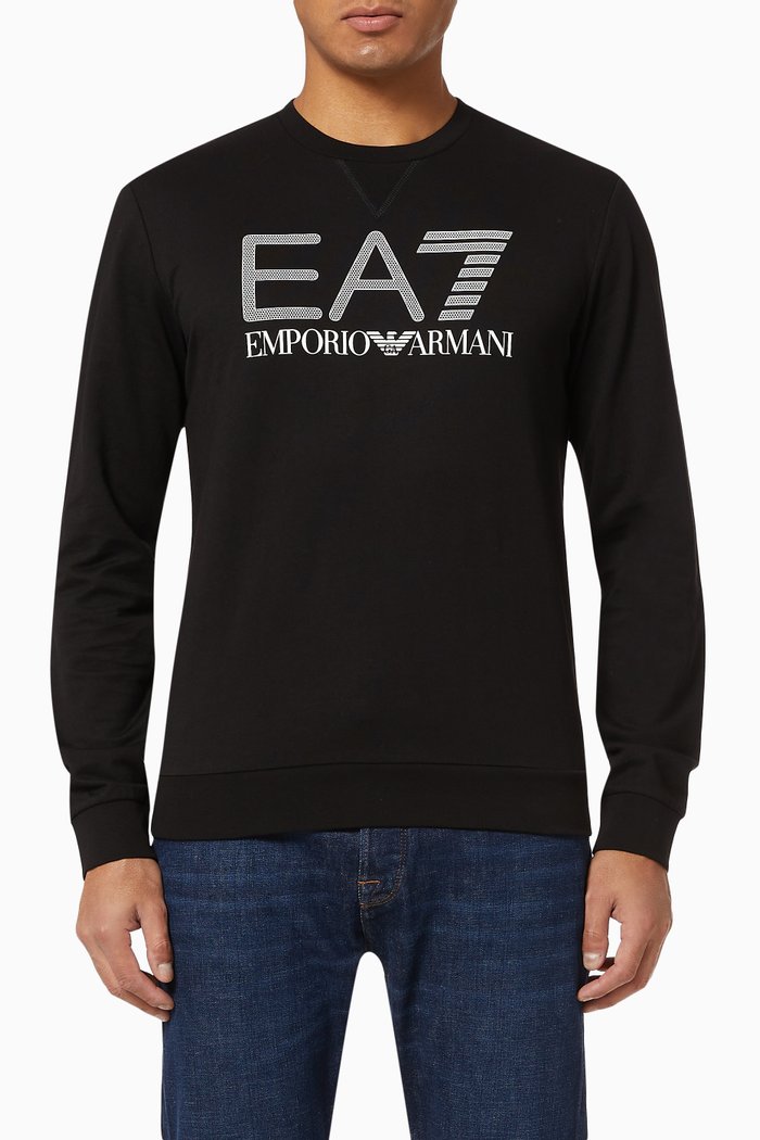 

EA7 Macro Logo Jersey Sweatshirt, Black