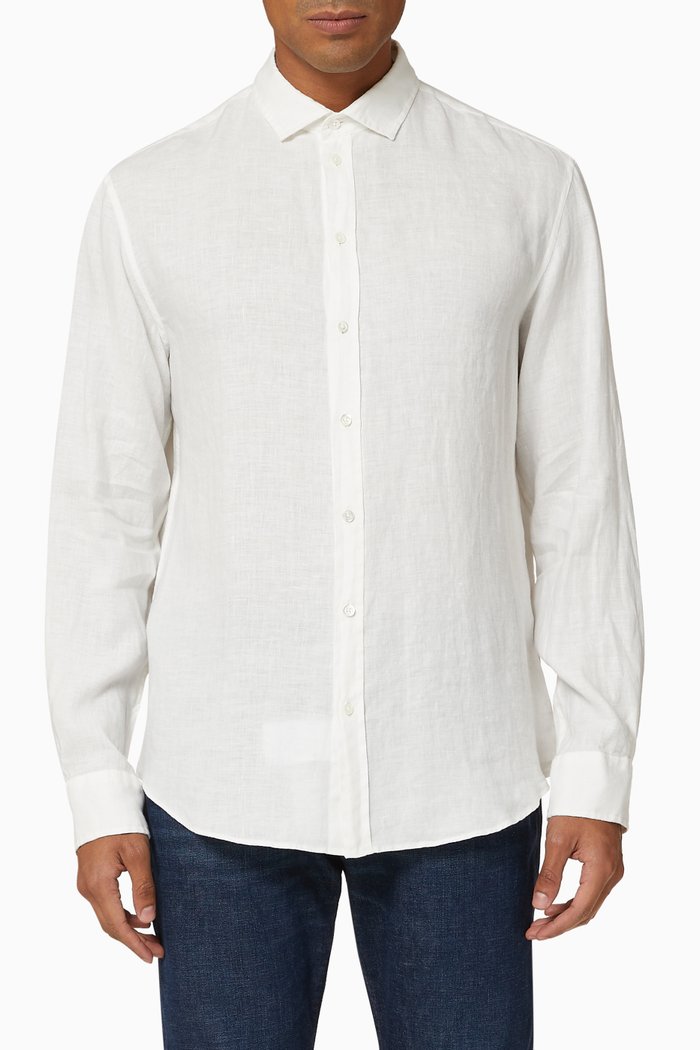 

Soft French Linen Shirt, White