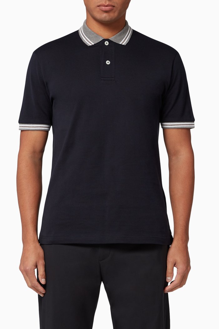 Giza Cotton Polo, Blue