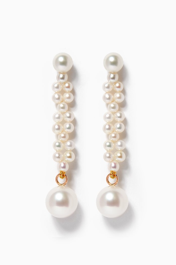 

Tressé Pearl Earrings in 14kt Yellow Gold