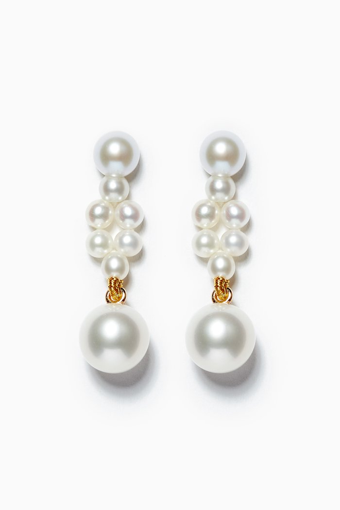 

Petite Tressé Pearl Earrings in 14kt Yellow Gold