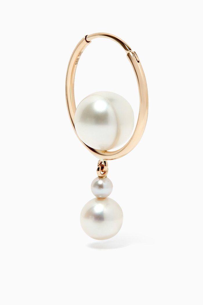 

Babylon Elipse Pearl Single Earring in 14kt Yellow Gold
