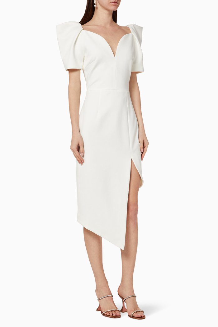 

Folium Puff Dress, White