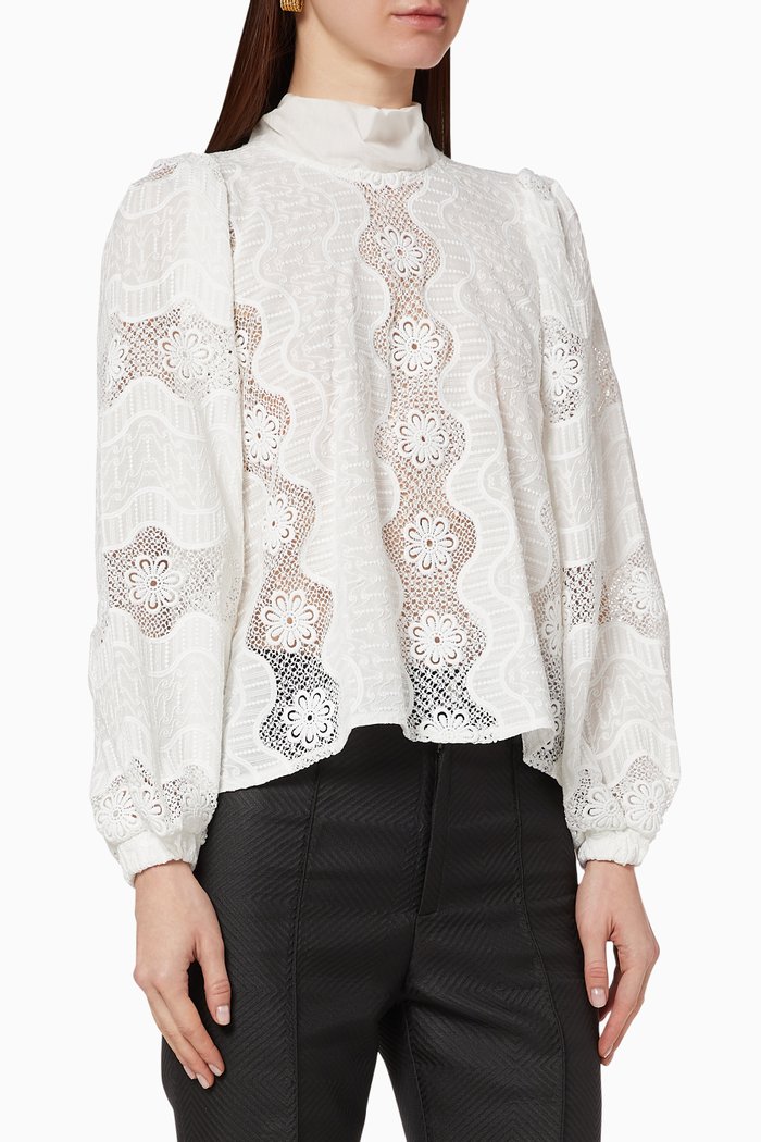 Poppy Lace Blouse, White