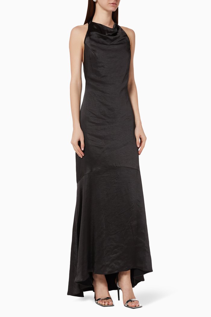 

Verbena Satin Dress, Black