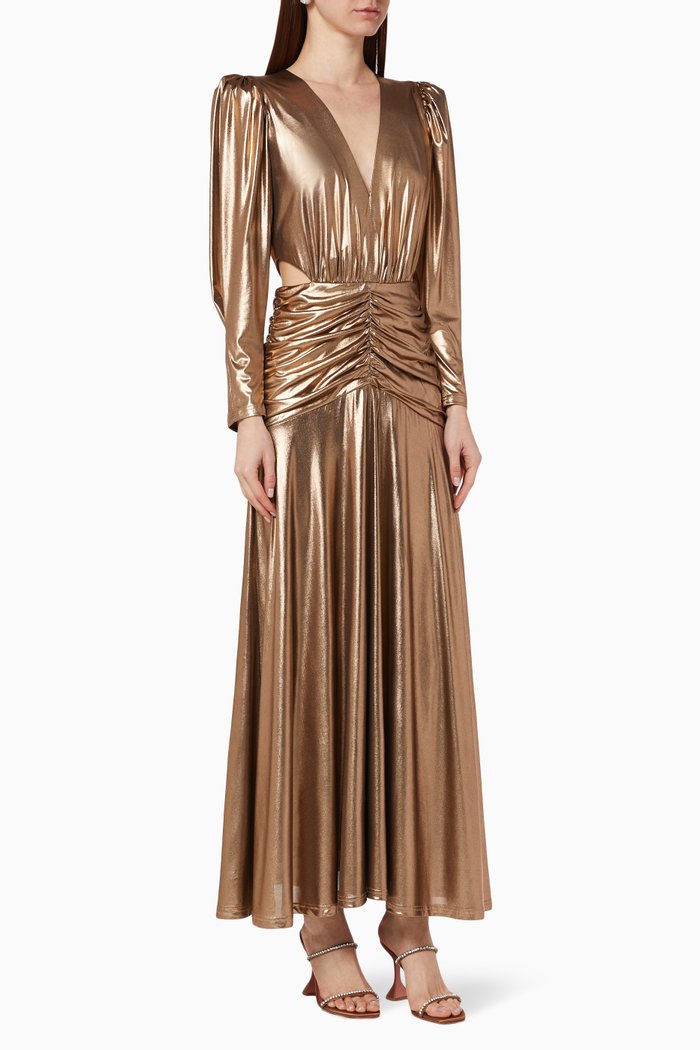 

Reagan Metallic Ruched Dress