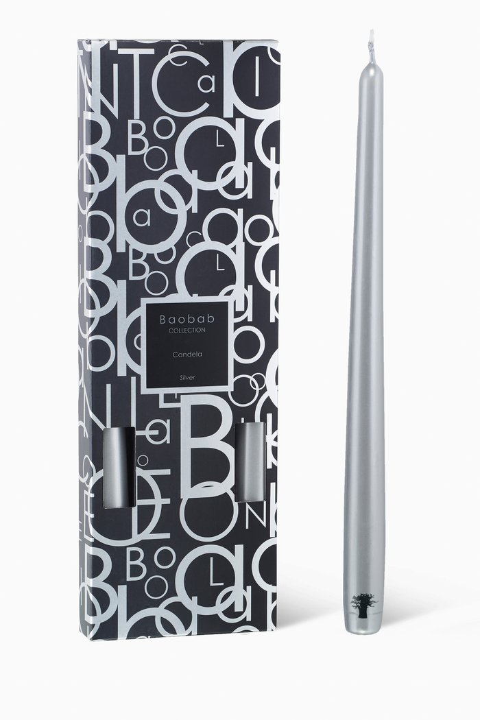 

Candela Candlesticks Silver, Set of 4, Colourless