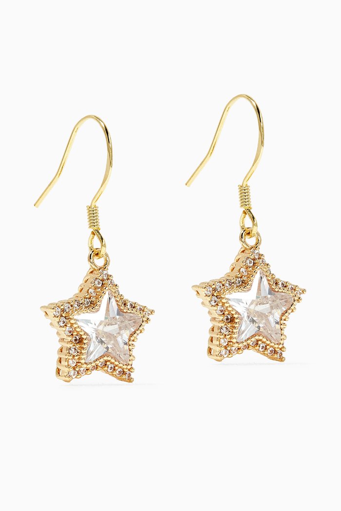 

Star Sparkle Dangle Earrings, Gold