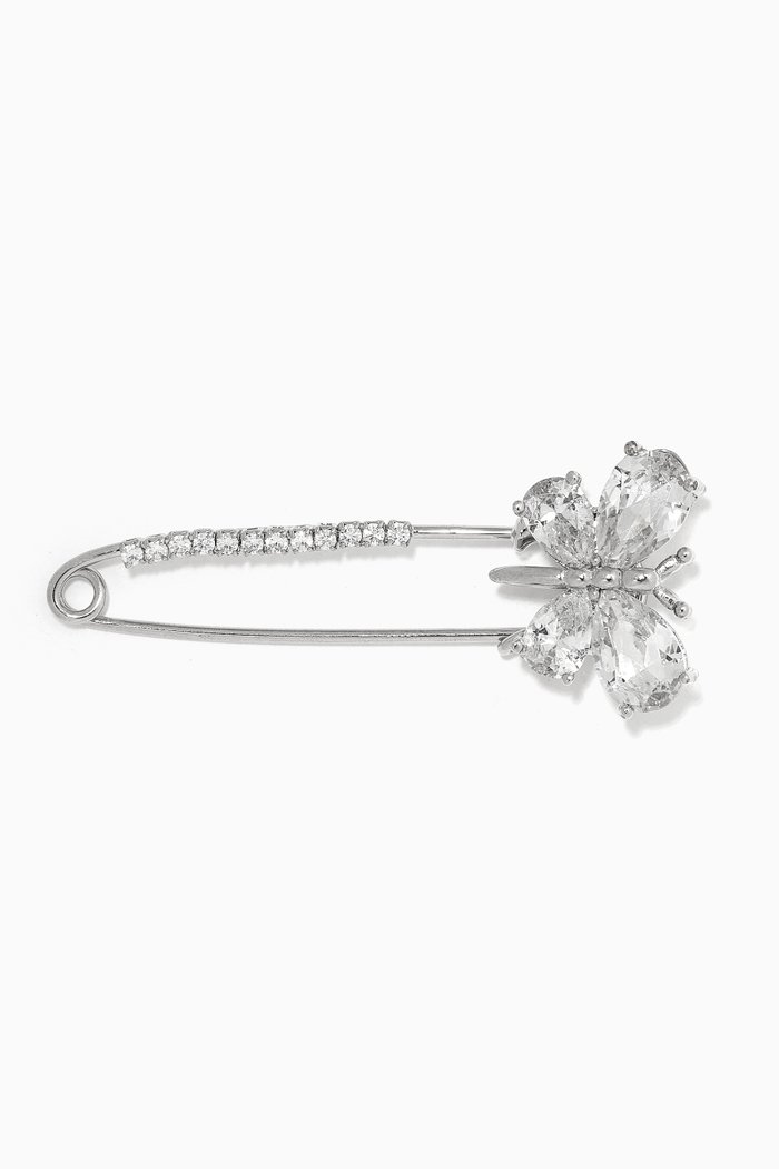 

Ice Butterfly Brooch Scarf Pin, Silver