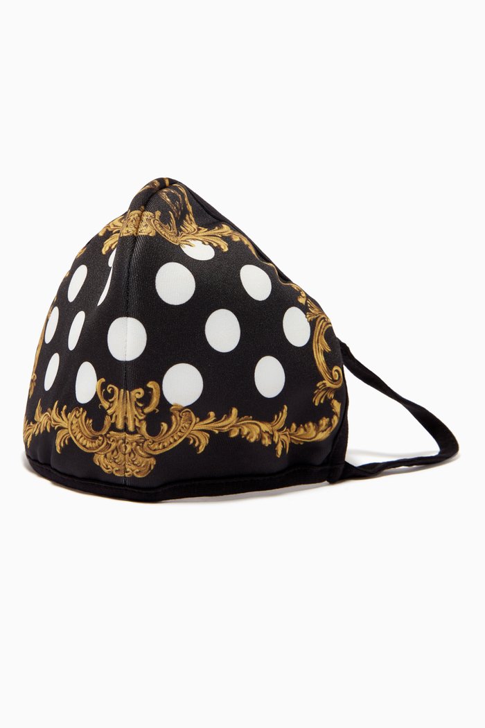 

Face Mask with Baroque & Polka Dot in Neoprene, Gold