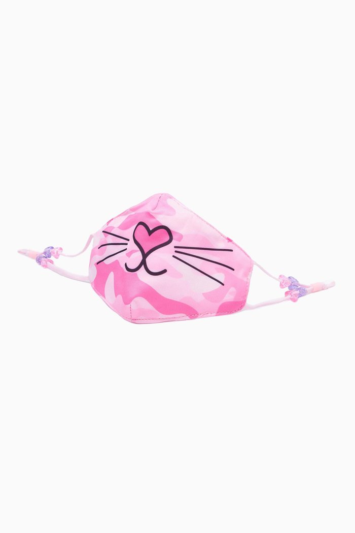 

Miss Bella Kitty Camo Print Face Mask, Pink
