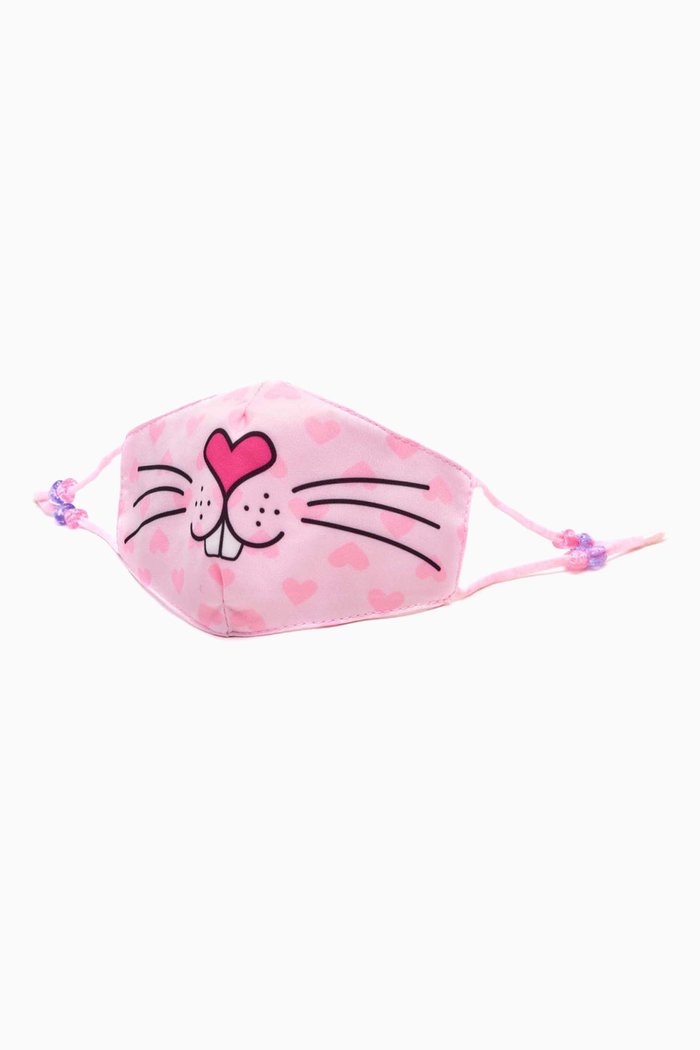 

Miss Kiki Bunny Hearts Face Mask, Pink