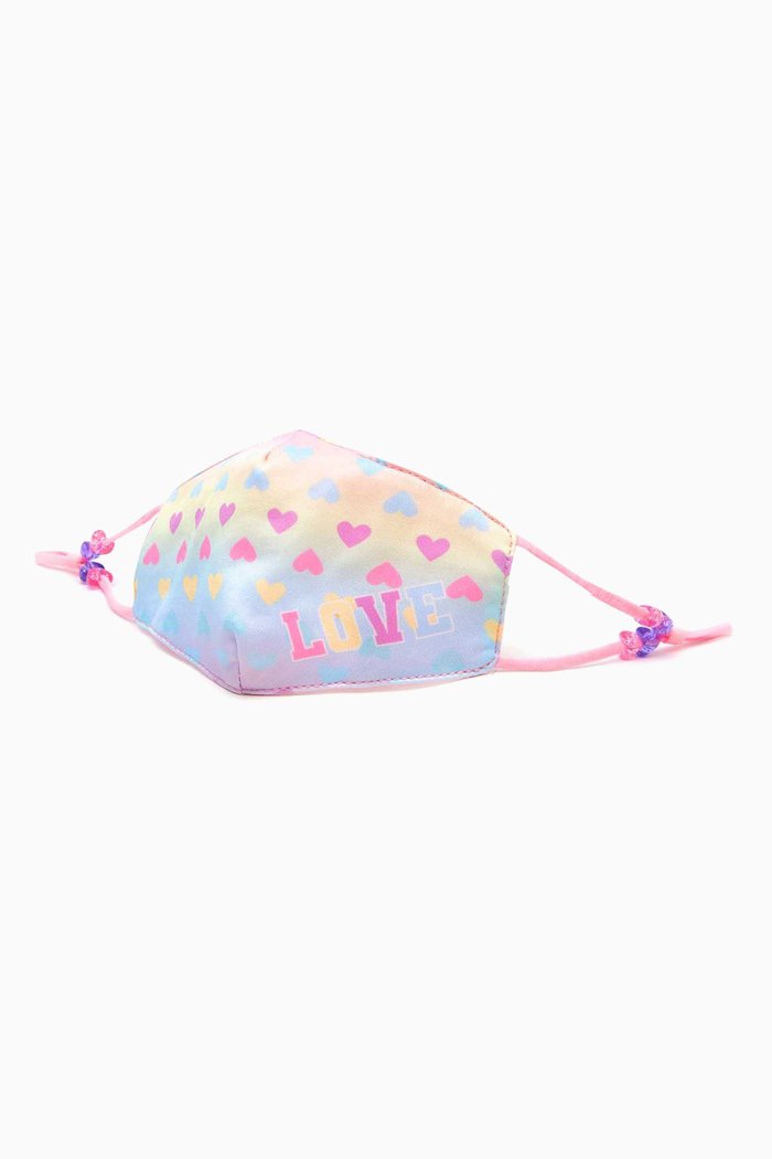 

Rainbow Hearts Face Mask, Pink