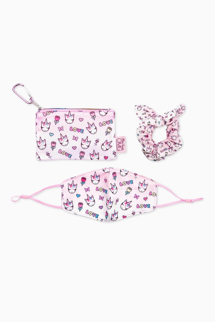 

Miss Gwen Unicorn Print Set, Set of 3, Pink