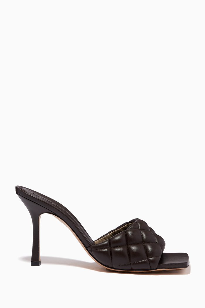 

Padded Mule Sandals in Quilted Nappa, Brown