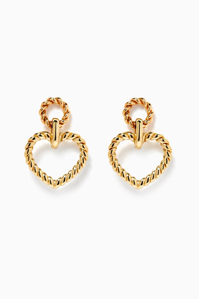 

Bambola Heart Drop Earrings in 14kt Gold