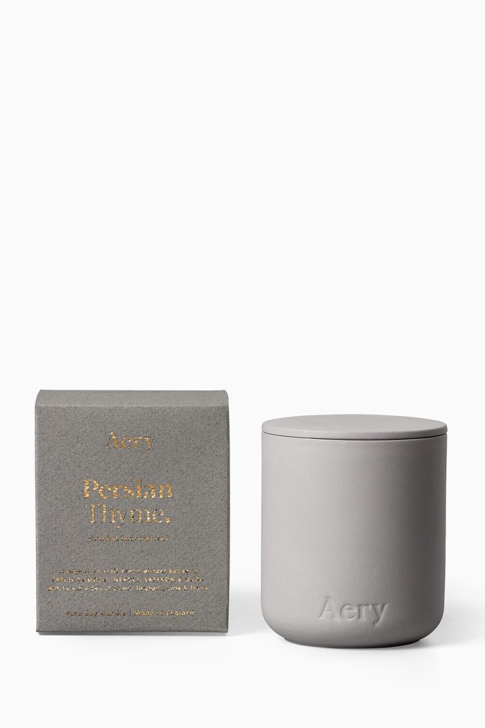 

Persian Thyme Candle in Clay Pot, 280g, Grey