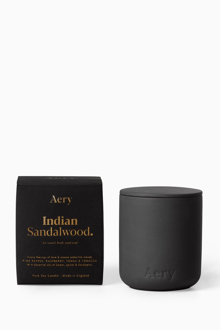 

Indian Sandalwood Candle in Clay Pot, 280g, Black