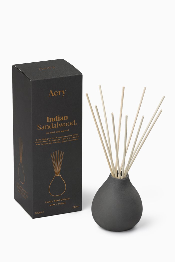 

Indian Sandalwood Reed Diffuser, 200ml, Black